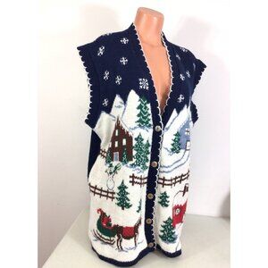 Nutcracker Christmas Sweater Vest Made in USA Womens 3X